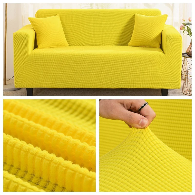 1/2/3/4 Seat Solid Color Sofa Cover Full Coverage Dustproof Universal Cover Jacquard Fabric L Shape Sofa Covers - Image 21