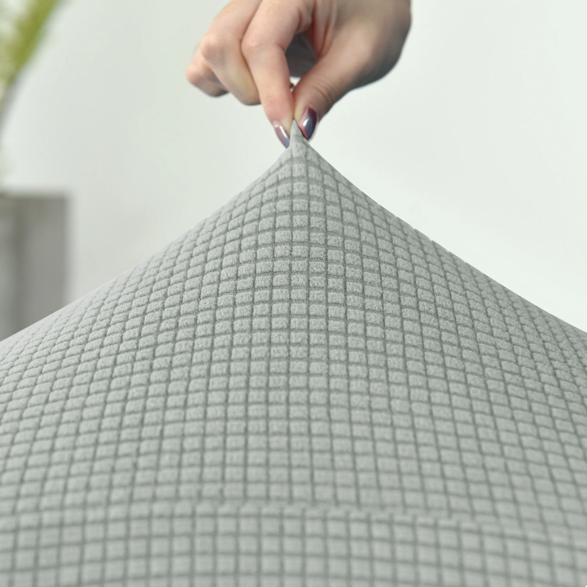 1/2/3/4 Seat Solid Color Sofa Cover Full Coverage Dustproof Universal Cover Jacquard Fabric L Shape Sofa Covers - Image 4