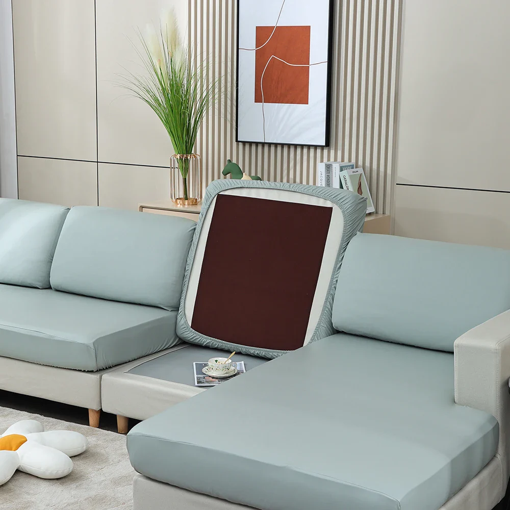 1/2/3/4 Seater PU Leather Elastic Sofa Seat Cushion Covers for Living Room Waterproof Stretch Chair Seat Cover Couch Slipcover - Image 10