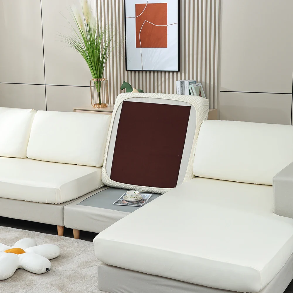 1/2/3/4 Seater PU Leather Elastic Sofa Seat Cushion Covers for Living Room Waterproof Stretch Chair Seat Cover Couch Slipcover - Image 11