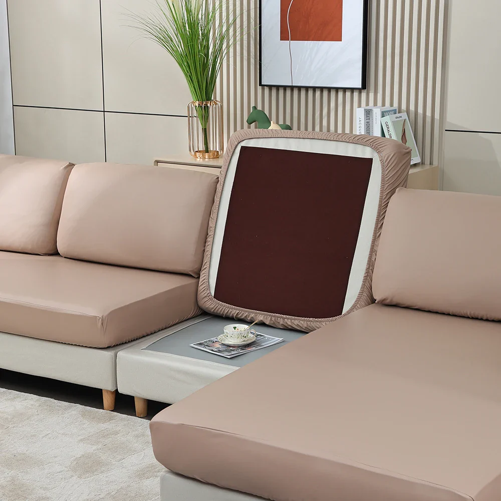 1/2/3/4 Seater PU Leather Elastic Sofa Seat Cushion Covers for Living Room Waterproof Stretch Chair Seat Cover Couch Slipcover - Image 12
