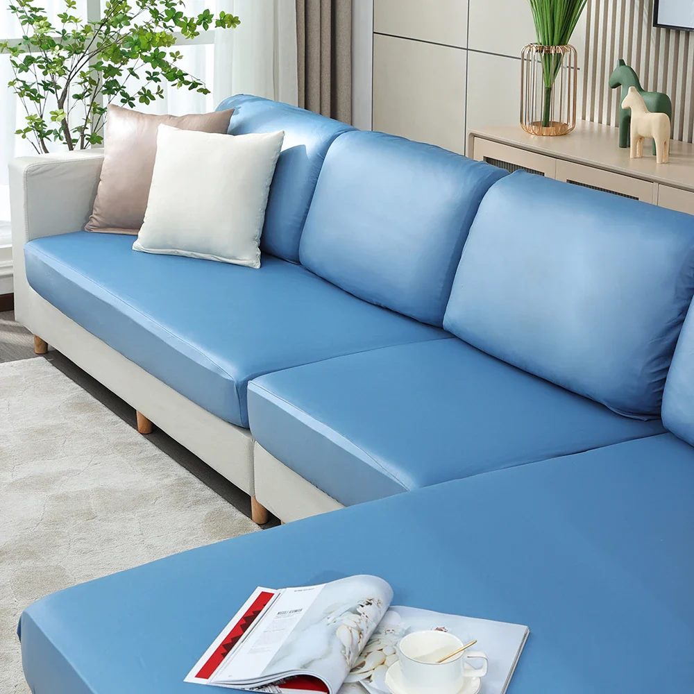 1/2/3/4 Seater PU Leather Elastic Sofa Seat Cushion Covers for Living Room Waterproof Stretch Chair Seat Cover Couch Slipcover - Image 3