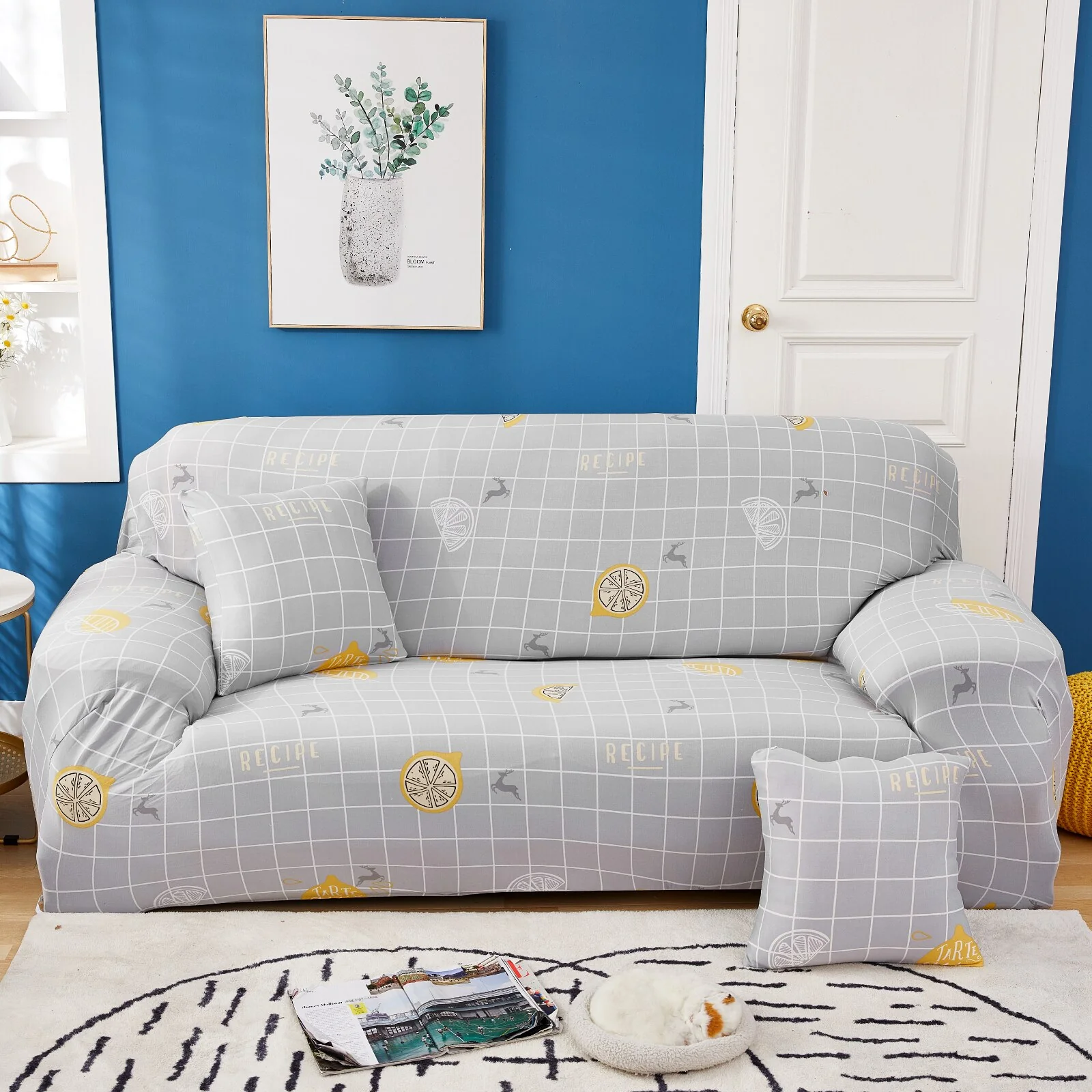 1/2/3/4seats Elastic Magic Sofa Cover Sofa All-inclusive Polyester Modern Elastic Corner Couch Slipcover Elastic 1/2/3/4 Seater L-Style Sofa Cover - Image 25