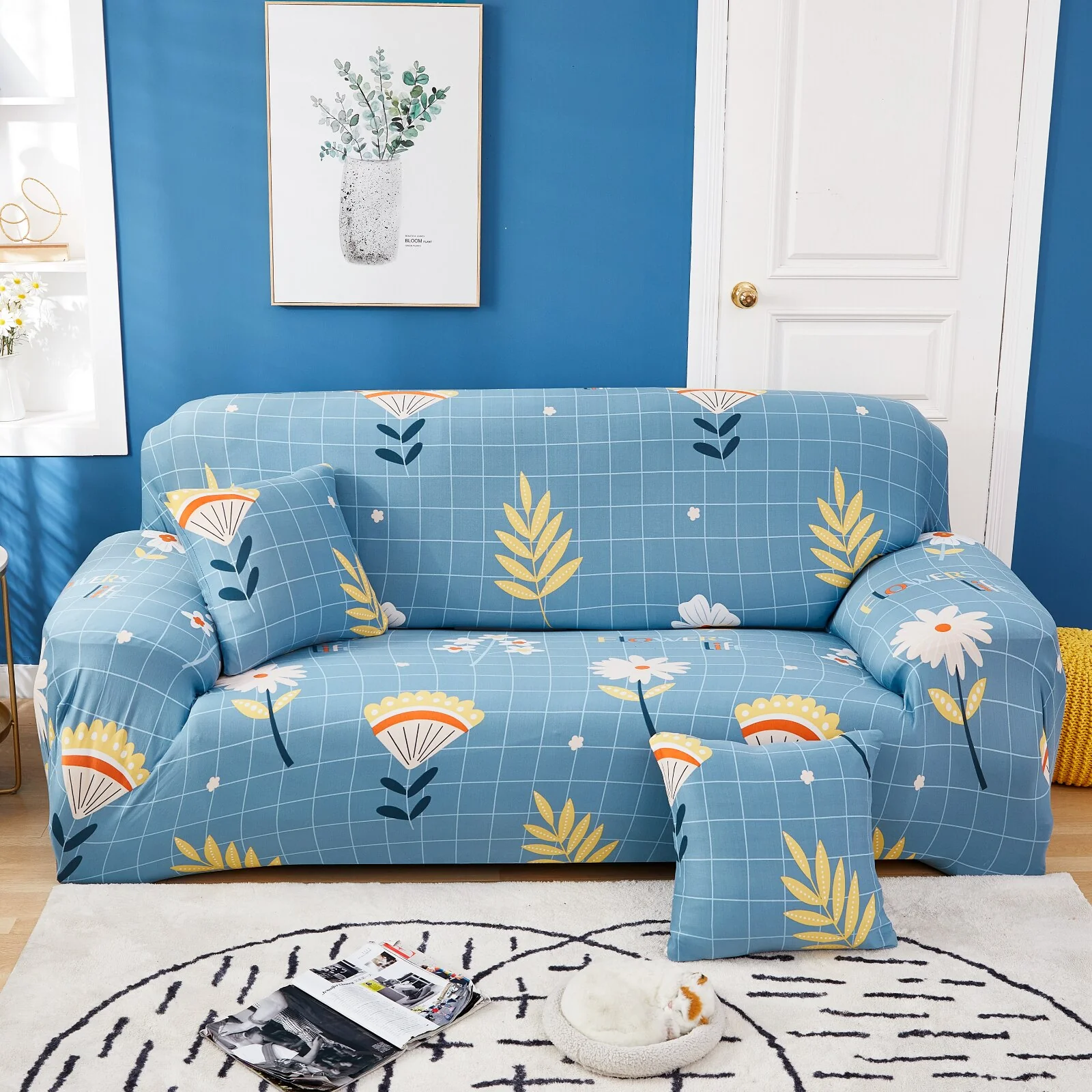 1/2/3/4seats Elastic Magic Sofa Cover Sofa All-inclusive Polyester Modern Elastic Corner Couch Slipcover Elastic 1/2/3/4 Seater L-Style Sofa Cover - Image 26