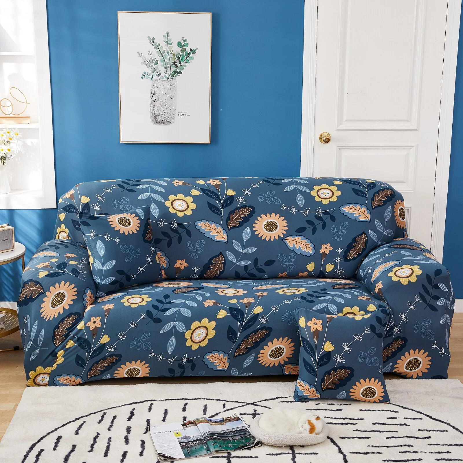 1/2/3/4seats Elastic Magic Sofa Cover Sofa All-inclusive Polyester Modern Elastic Corner Couch Slipcover Elastic 1/2/3/4 Seater L-Style Sofa Cover - Image 28