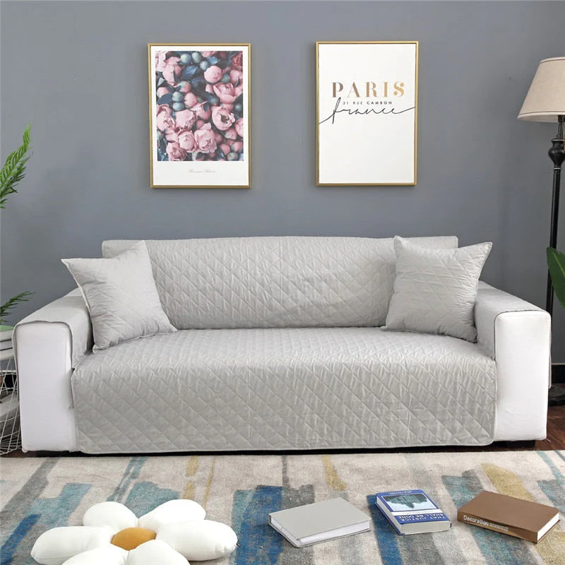 1/2/3 Seat White Sofa Covers Pet Couch Cover Couch Cover Chair Throw Pet Dog Kid Mat Reversible Armrest White Slipcovers - Image 16