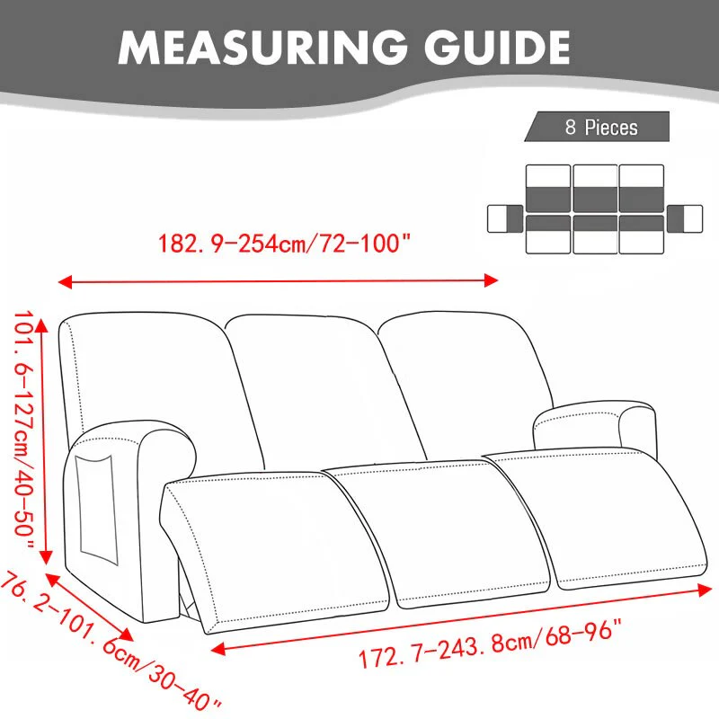 1 2 3 Seater Recliner Sofa Cover Stretch Lazy Boy Chair Cover Elastic Sofa Slipcovers for Living Room Armchair Furniture Covers - Image 3