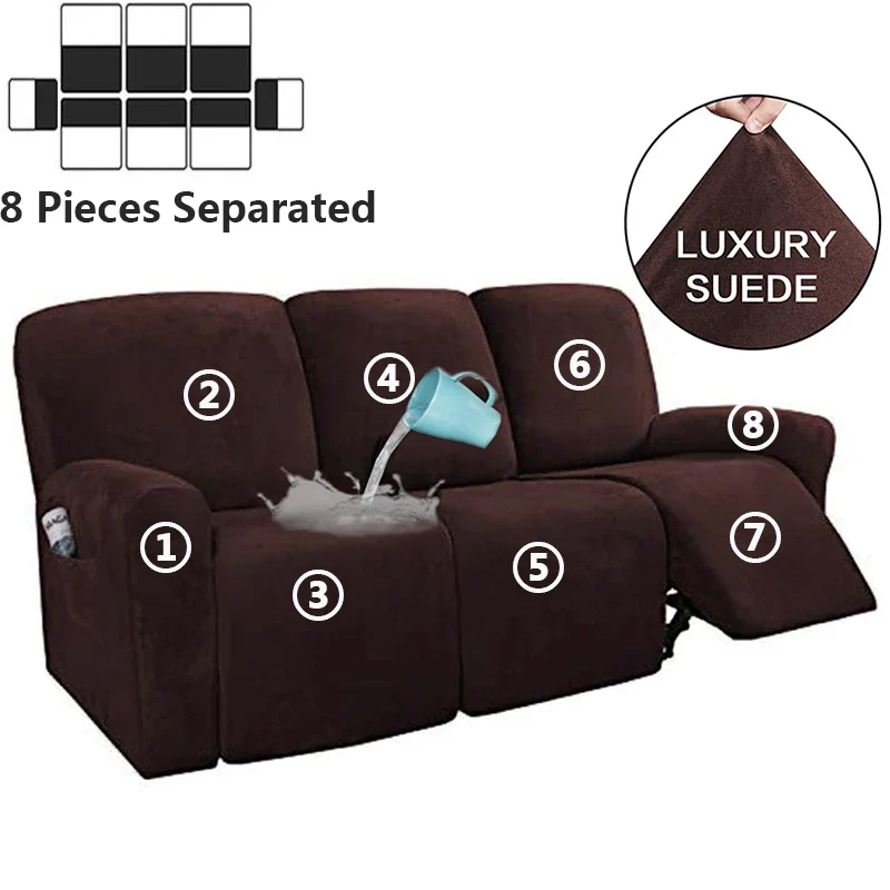 1 2 3 Seater Waterproof Recliner Sofa Covers Elastic Spandex Relax Lazy Boy Chair Cover for Living Room Armchair Sofa Cover - Image 4