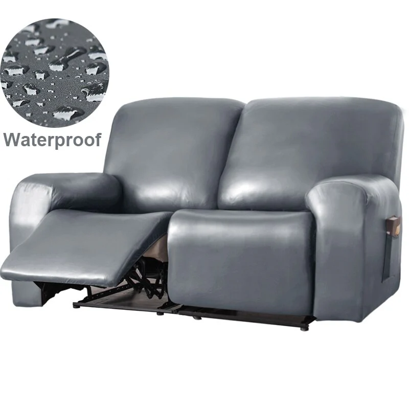 1 2 Seat Waterproof Leather Recliner Sofa Cover PU Leather Armchair Cover Lazy Boy Chair Cover Elastic Single Sofa Slipcover - Image 12