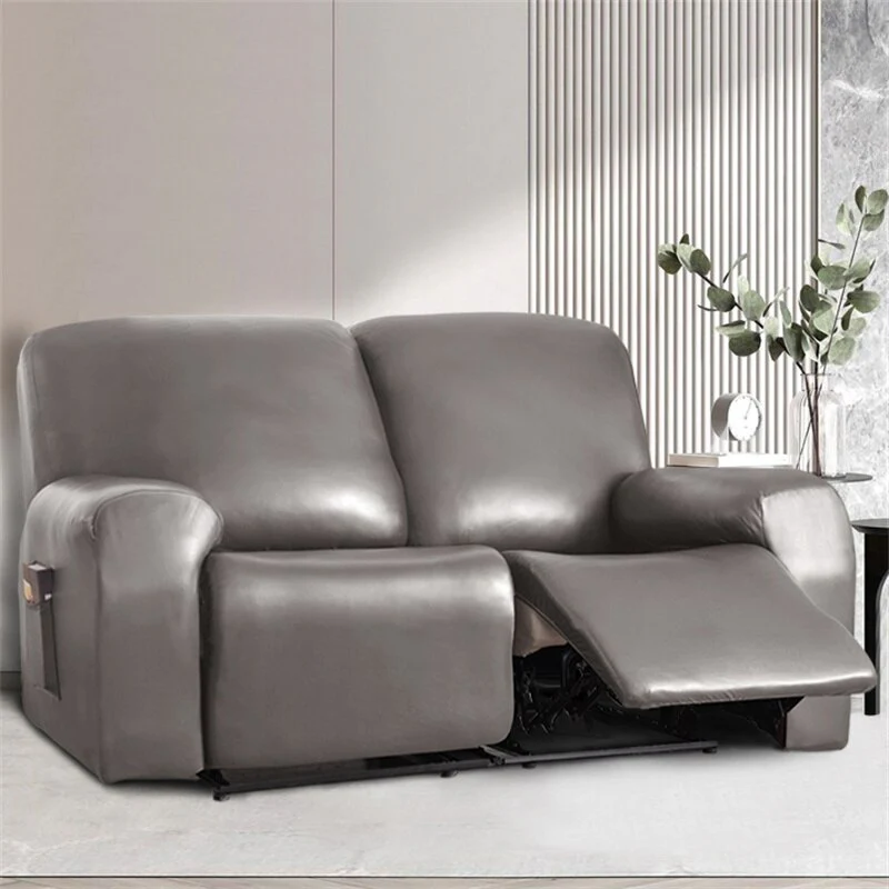 1 2 Seat Waterproof Leather Recliner Sofa Cover PU Leather Armchair Cover Lazy Boy Chair Cover Elastic Single Sofa Slipcover - Image 6