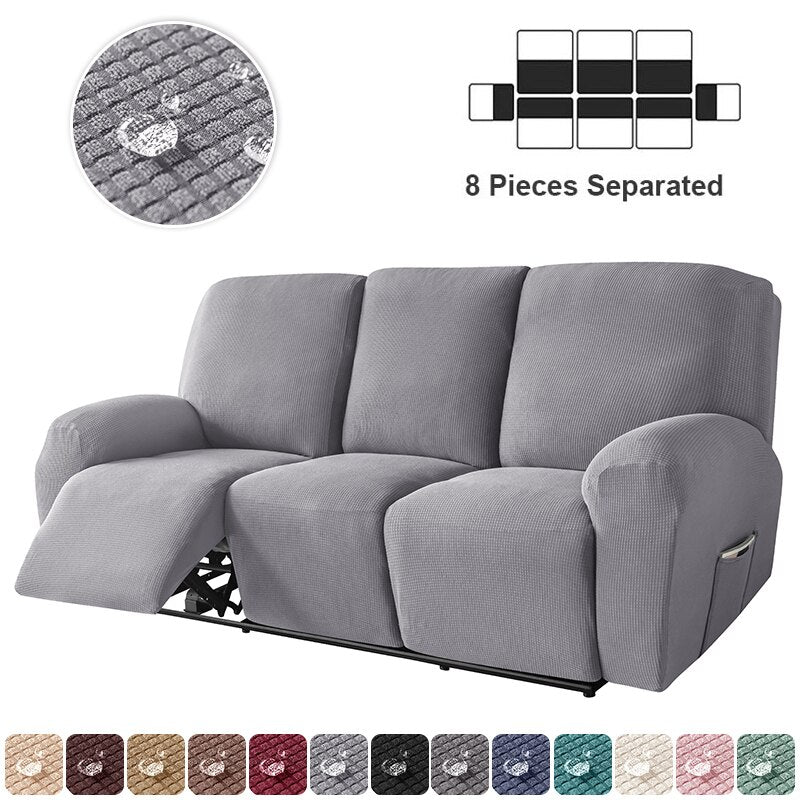 1/3 Seater Waterproof Recliner Sofa Cover for Living Room Elastic Reclining Chair Cover Protector Lazy Boy Relax Armchair Cover - Image 12