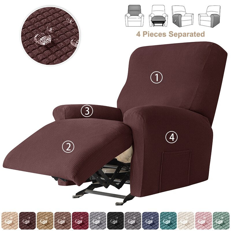 1/3 Seater Waterproof Recliner Sofa Cover for Living Room Elastic Reclining Chair Cover Protector Lazy Boy Relax Armchair Cover - Image 21