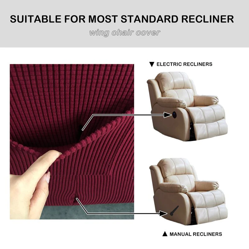 1 Piece Stretch Chair Recliner Slipcovers Furniture Protector Cover for Armchair Sofa Couch Living Room Single Seater - Image 4