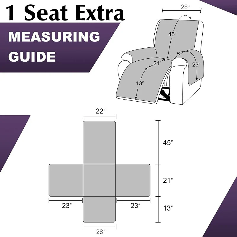 1 Seat Non-Slip Recliner Chair Cover Sofa Slipcover Reversible Pet Cover Protector Couch Cover - Image 5