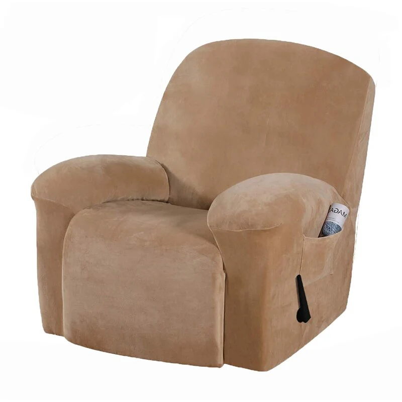 1 Seater High Grade Velvet Non-slip Relax Armchair Cover All-inclusive Recliner Sofa Cover Elastic Recliner Case Suede Couch Armchair Cover - Image 11
