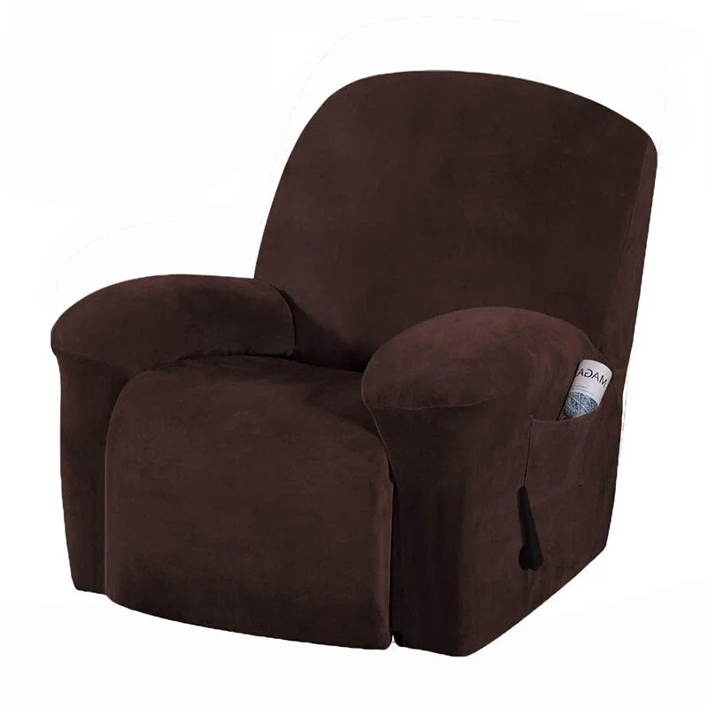 1 Seater High Grade Velvet Non-slip Relax Armchair Cover All-inclusive Recliner Sofa Cover Elastic Recliner Case Suede Couch Armchair Cover - Image 13