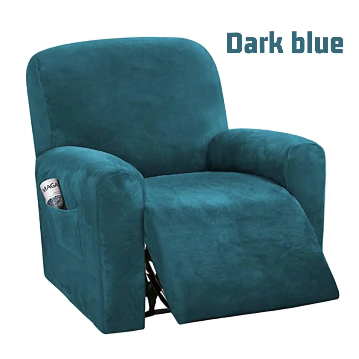 1 Seater High Grade Velvet Non-slip Relax Armchair Cover All-inclusive Recliner Sofa Cover Elastic Recliner Case Suede Couch Armchair Cover - Image 14