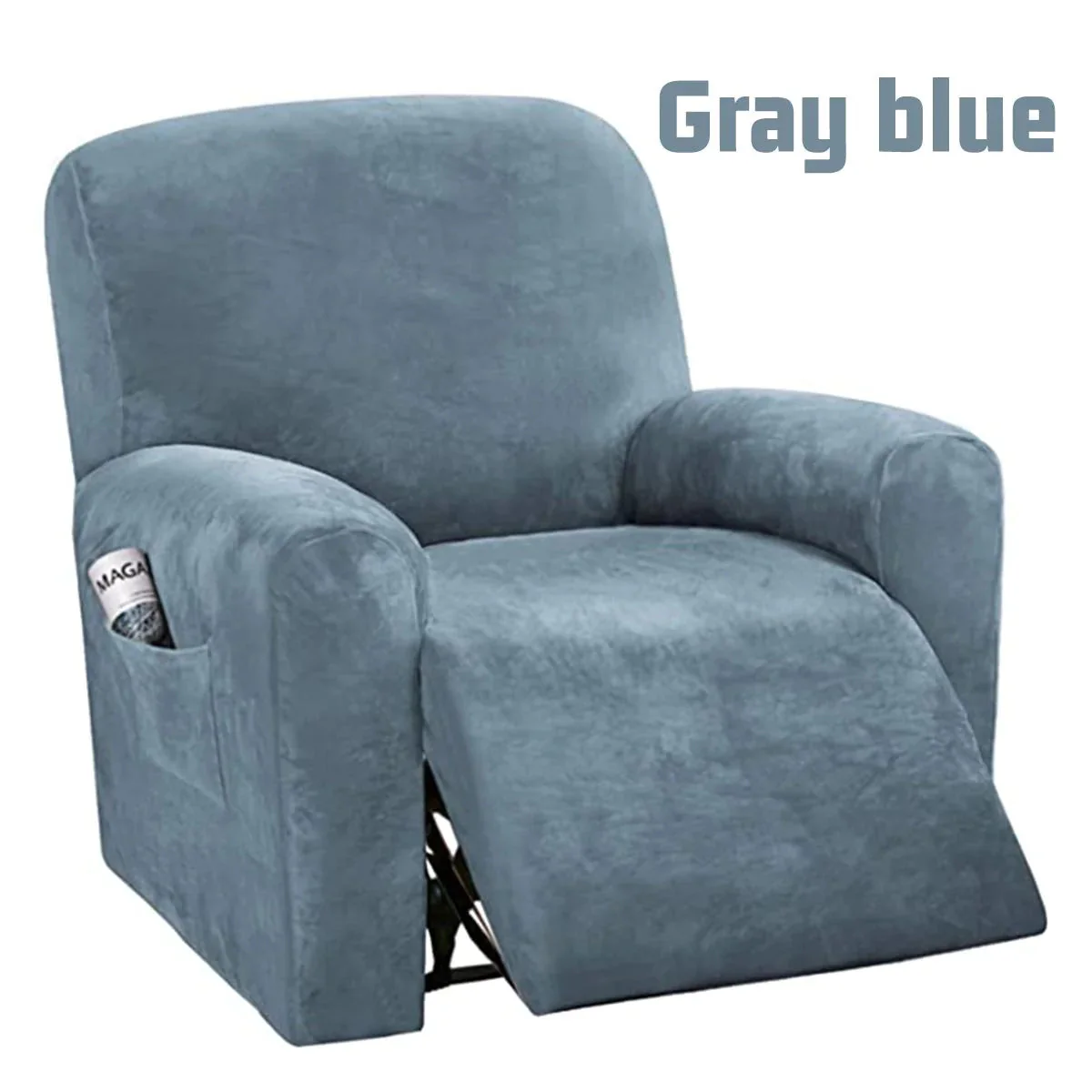 1 Seater High Grade Velvet Non-slip Relax Armchair Cover All-inclusive Recliner Sofa Cover Elastic Recliner Case Suede Couch Armchair Cover - Image 15