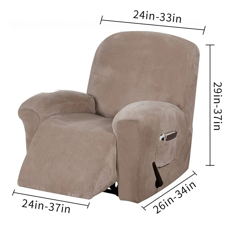 1 Seater High Grade Velvet Non-slip Relax Armchair Cover All-inclusive Recliner Sofa Cover Elastic Recliner Case Suede Couch Armchair Cover - Image 6