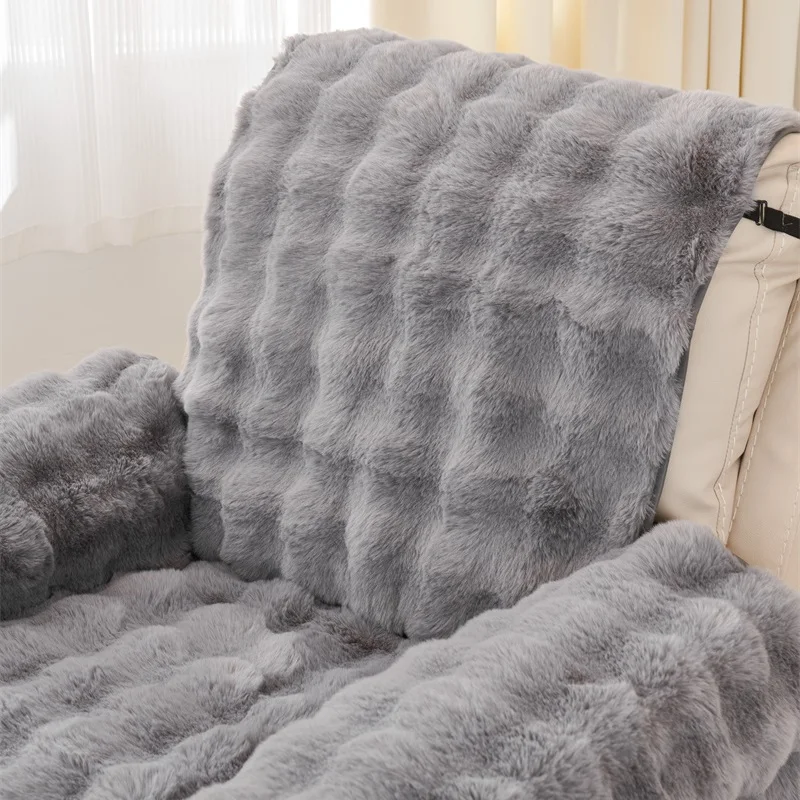 1 Seater Thick Plush Recliner Sofa Cover Anti-cat Scratch Single Armchair Cover Soft Warm Relax Lazy Boy Chair Slipcover - Image 3