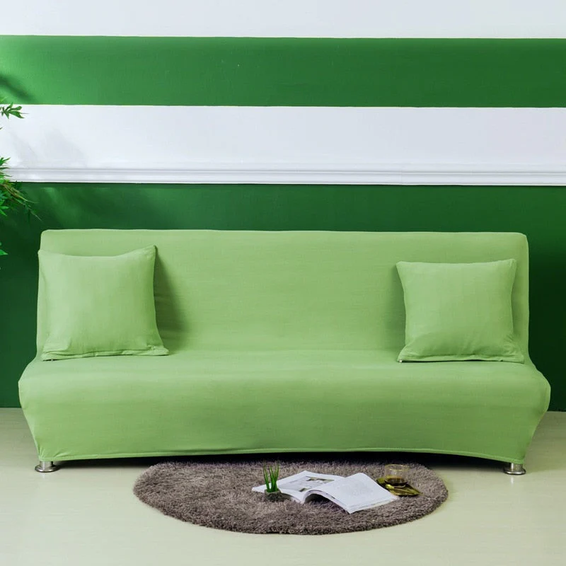 10 Soild Colors Armless Sofa Bed Cover Folding Sofa Seat Slipcovers Stretch Covers Couch Protector Elastic Futon Bench Covers for Sofa - Image 3