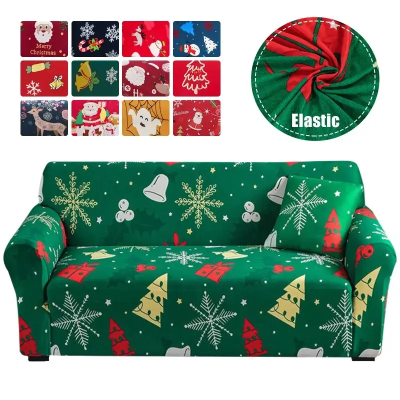 2025 Christmas Sofa Covers Printed Sofa Cover for Living Room Elastic Slipcover All-inclusive Couch Cover Furniture Protector - Image 4
