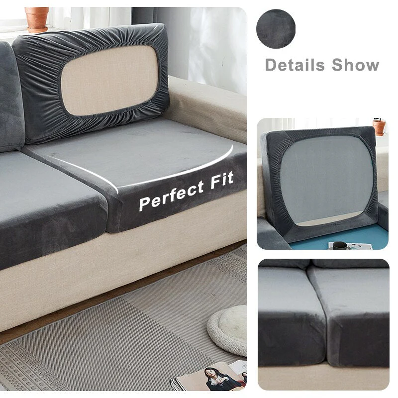 2025 Velvet Sofa Seat Cushion Covers For Living Room Plush Sofa Cushion Covers Soft Stretch Sofas Couch Slipcover - Image 6