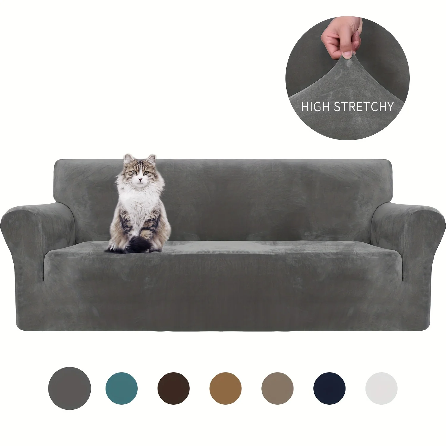 2026 Thickened Velvet Elastic Sofa Cover Universal Pet-Friendly Anti-Scratch Protector for Living Room Home Decor Soft Machine Washable - Image 11
