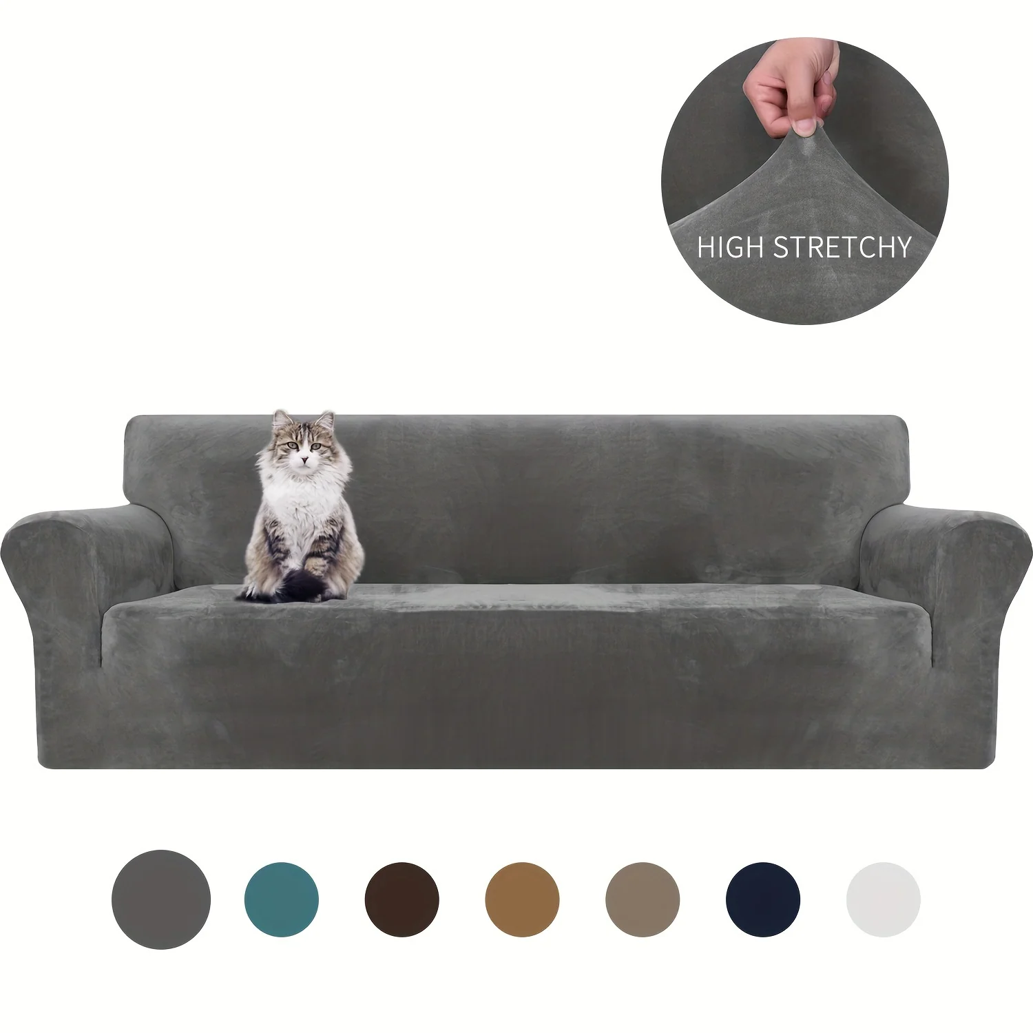 2026 Thickened Velvet Elastic Sofa Cover Universal Pet-Friendly Anti-Scratch Protector for Living Room Home Decor Soft Machine Washable - Image 12