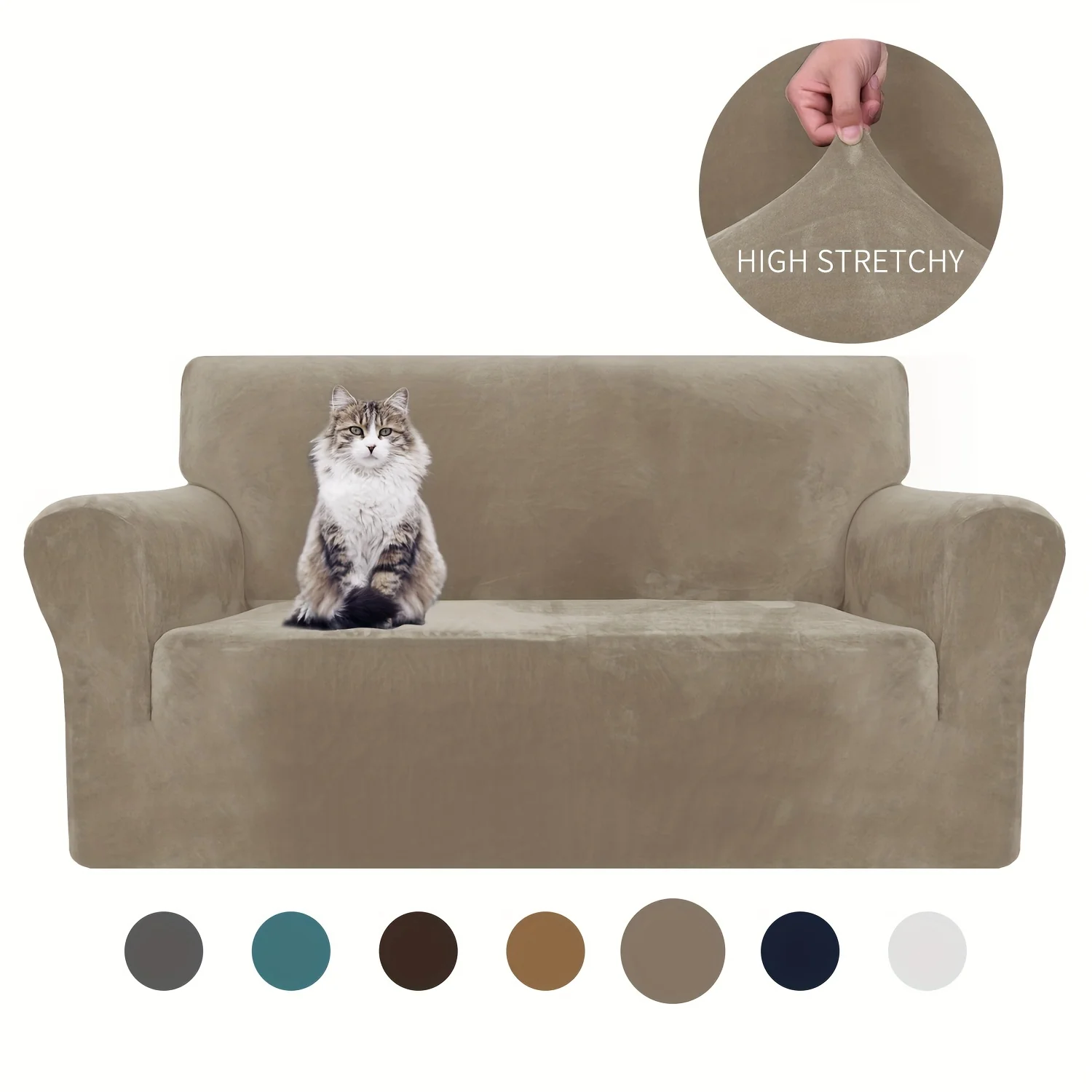 2026 Thickened Velvet Elastic Sofa Cover Universal Pet-Friendly Anti-Scratch Protector for Living Room Home Decor Soft Machine Washable - Image 14