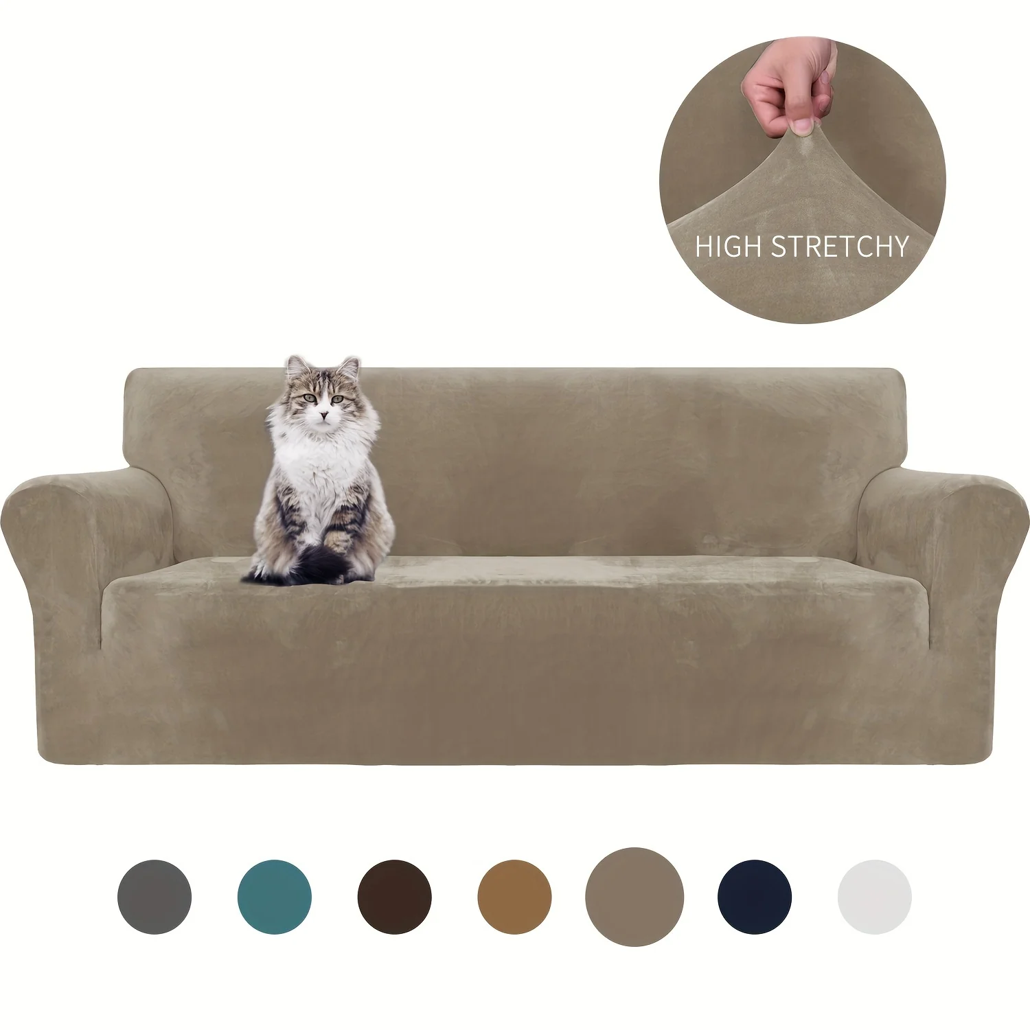2026 Thickened Velvet Elastic Sofa Cover Universal Pet-Friendly Anti-Scratch Protector for Living Room Home Decor Soft Machine Washable - Image 15
