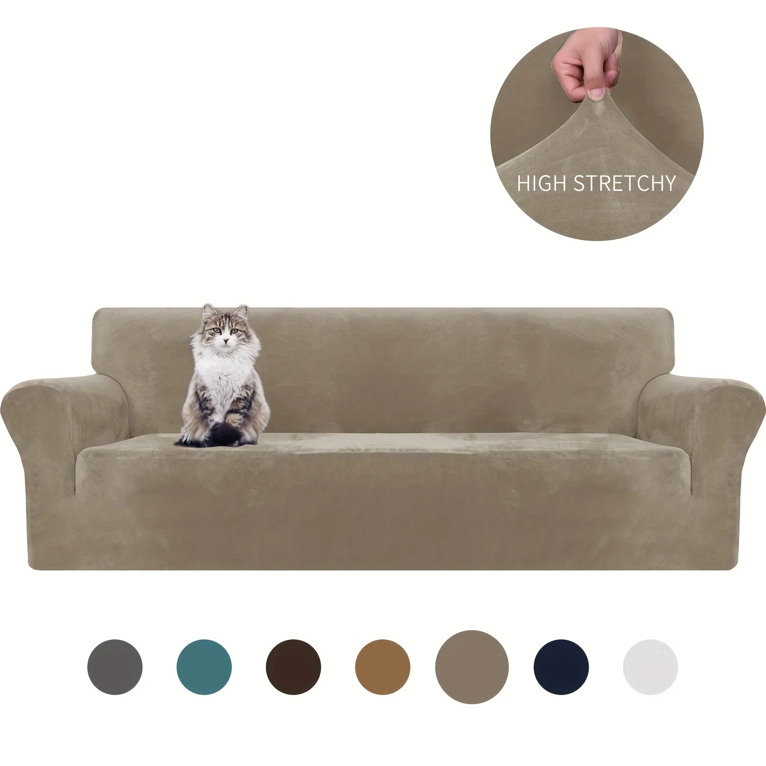 2026 Thickened Velvet Elastic Sofa Cover Universal Pet-Friendly Anti-Scratch Protector for Living Room Home Decor Soft Machine Washable - Image 16
