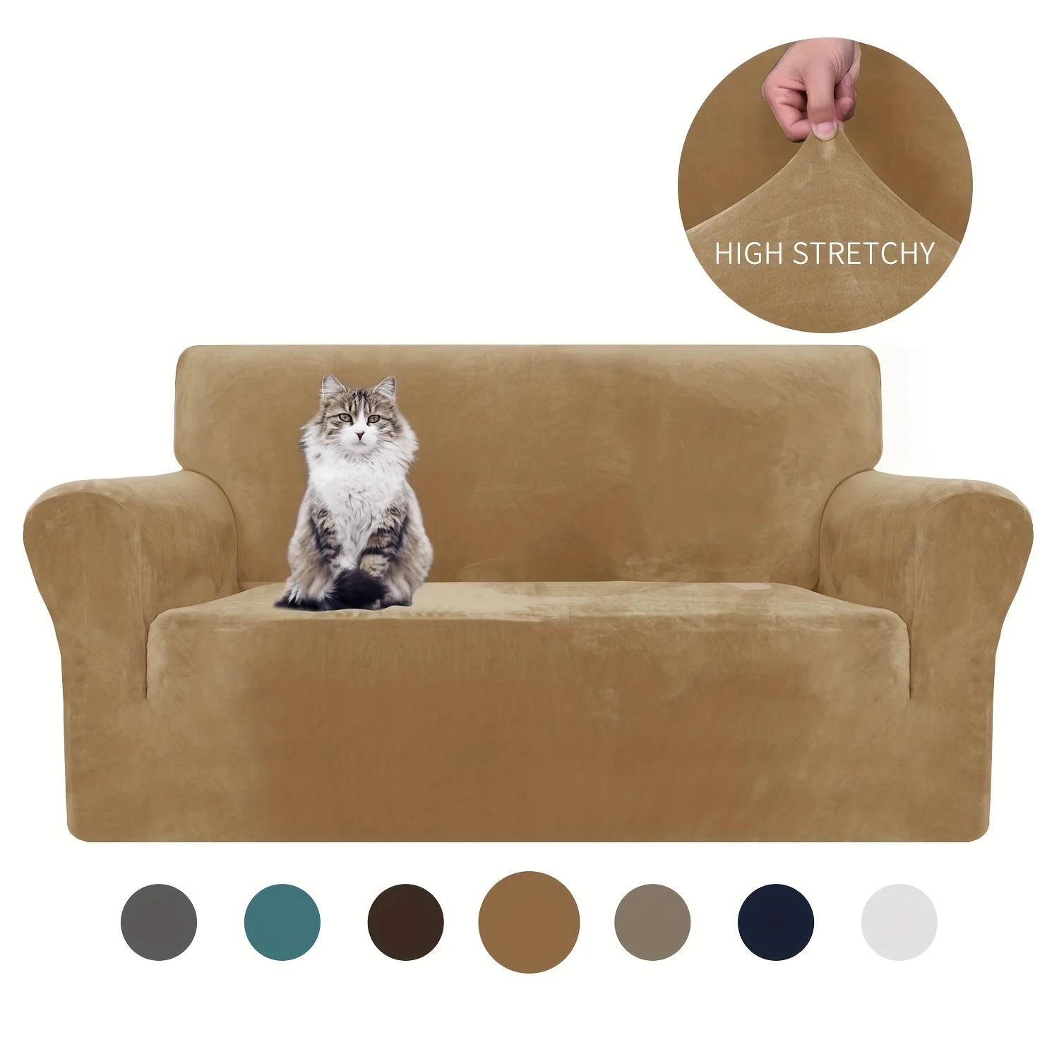 2026 Thickened Velvet Elastic Sofa Cover Universal Pet-Friendly Anti-Scratch Protector for Living Room Home Decor Soft Machine Washable - Image 18