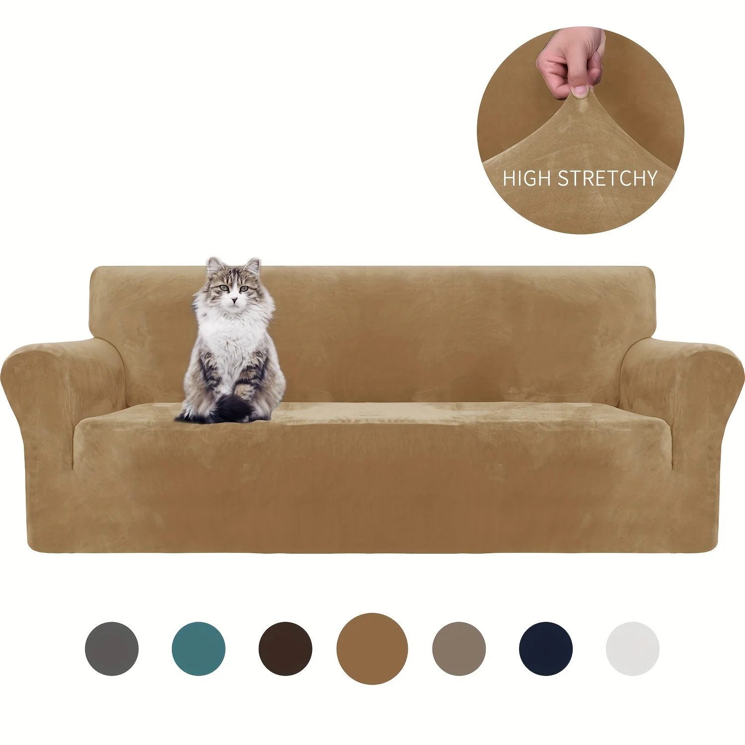 2026 Thickened Velvet Elastic Sofa Cover Universal Pet-Friendly Anti-Scratch Protector for Living Room Home Decor Soft Machine Washable - Image 19