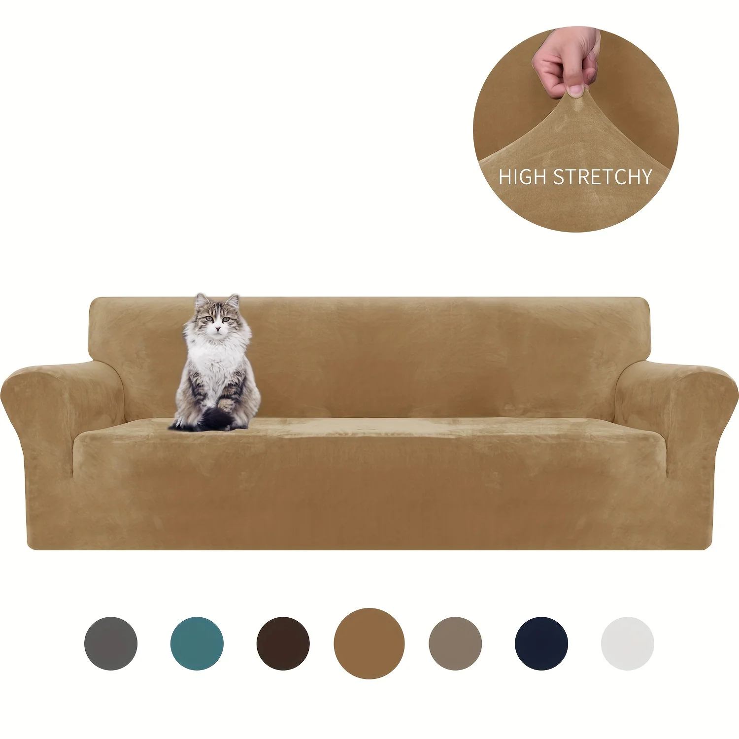 2026 Thickened Velvet Elastic Sofa Cover Universal Pet-Friendly Anti-Scratch Protector for Living Room Home Decor Soft Machine Washable - Image 20
