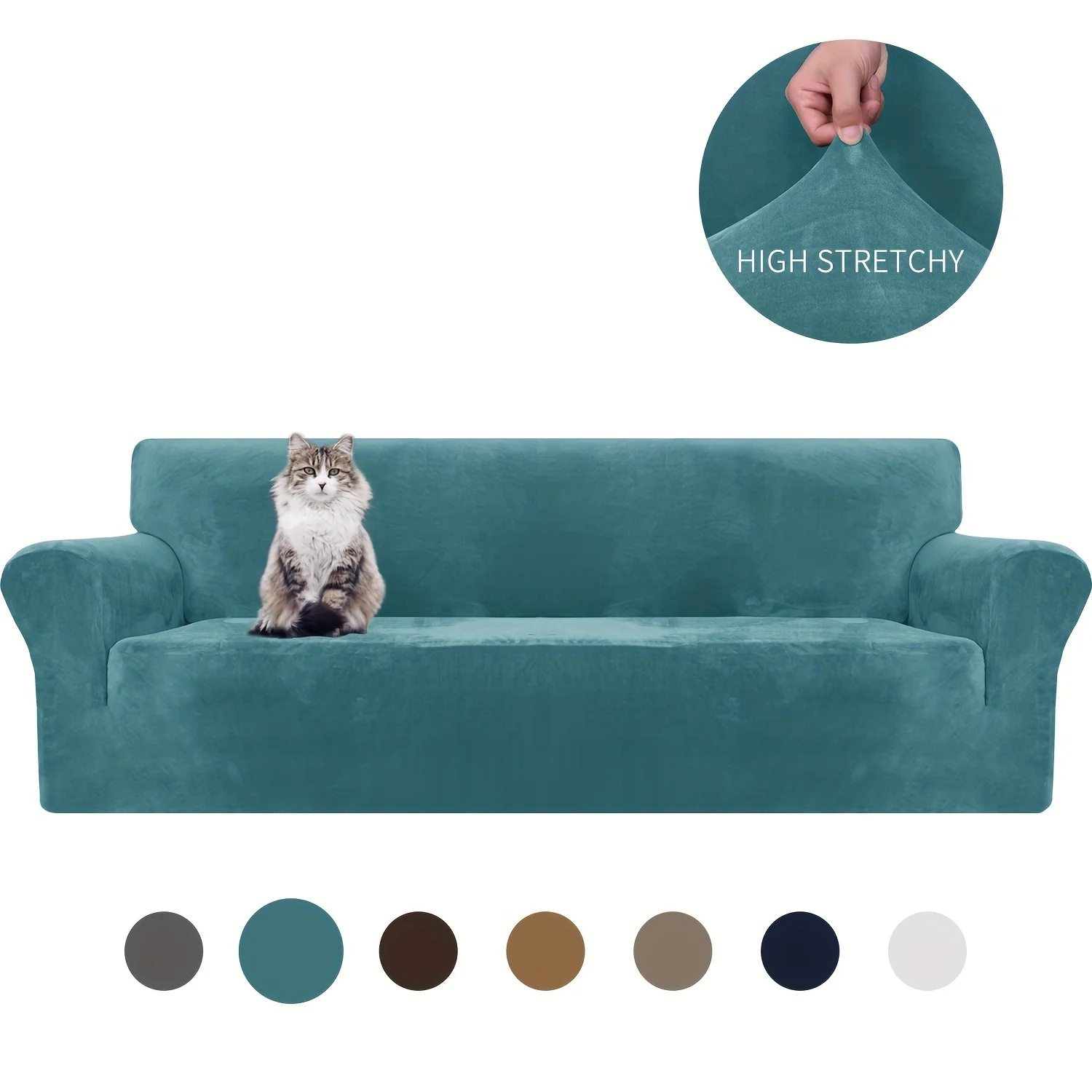 2026 Thickened Velvet Elastic Sofa Cover Universal Pet-Friendly Anti-Scratch Protector for Living Room Home Decor Soft Machine Washable - Image 24