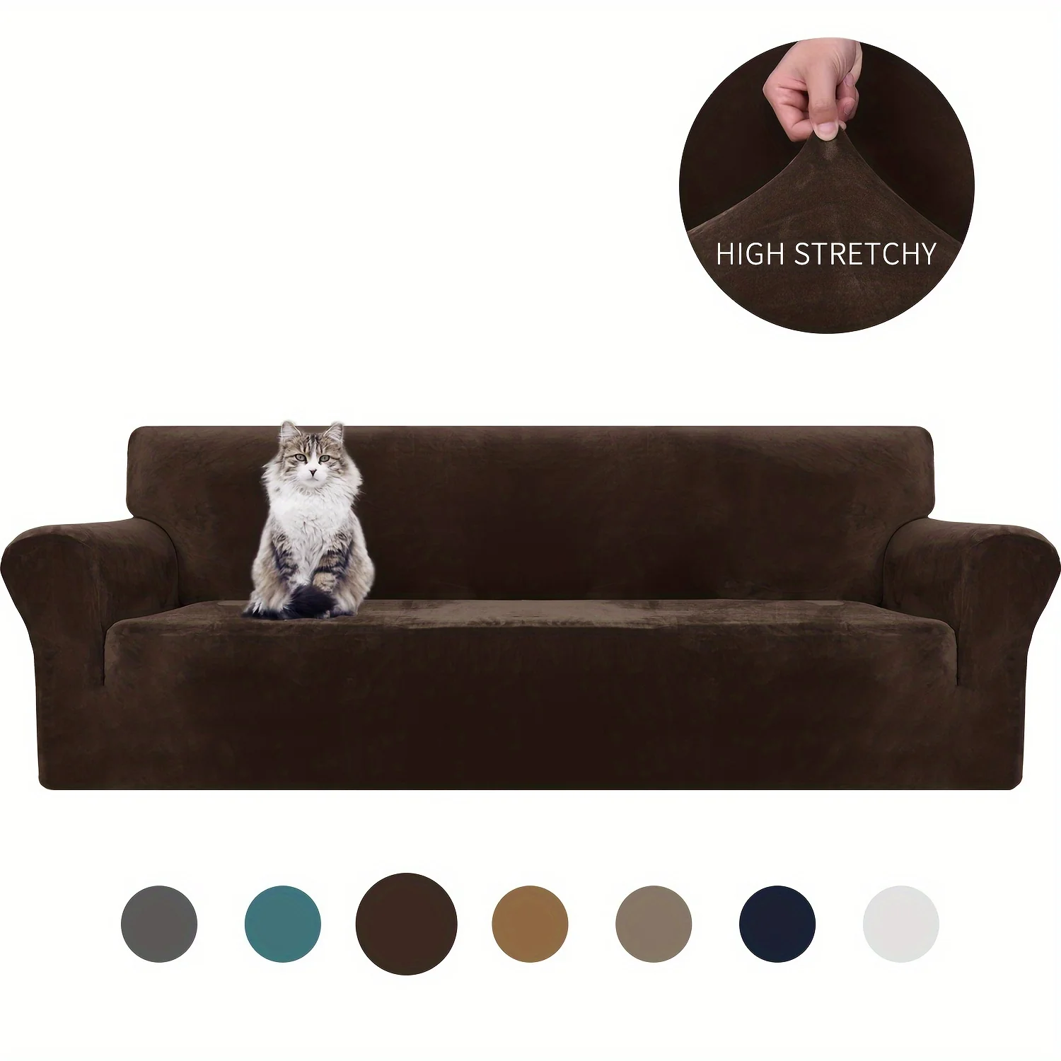 2026 Thickened Velvet Elastic Sofa Cover Universal Pet-Friendly Anti-Scratch Protector for Living Room Home Decor Soft Machine Washable - Image 28