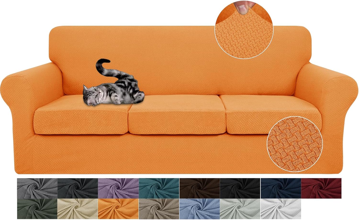 3 Pieces Stretch Couch Covers for 2 Cushion Couch Fitted Thick Loveseat Sofa Slipcover with 2 Seat Cushion Covers for Pet Dogs - Image 21