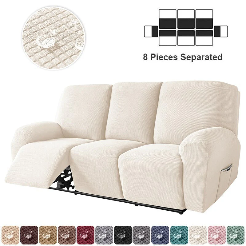 3 Seater Recliner Sofa Cover Waterproof Elastic Three Reclining Chair Cover Protector Lazy Boy Relax Armchair Cover - Image 11