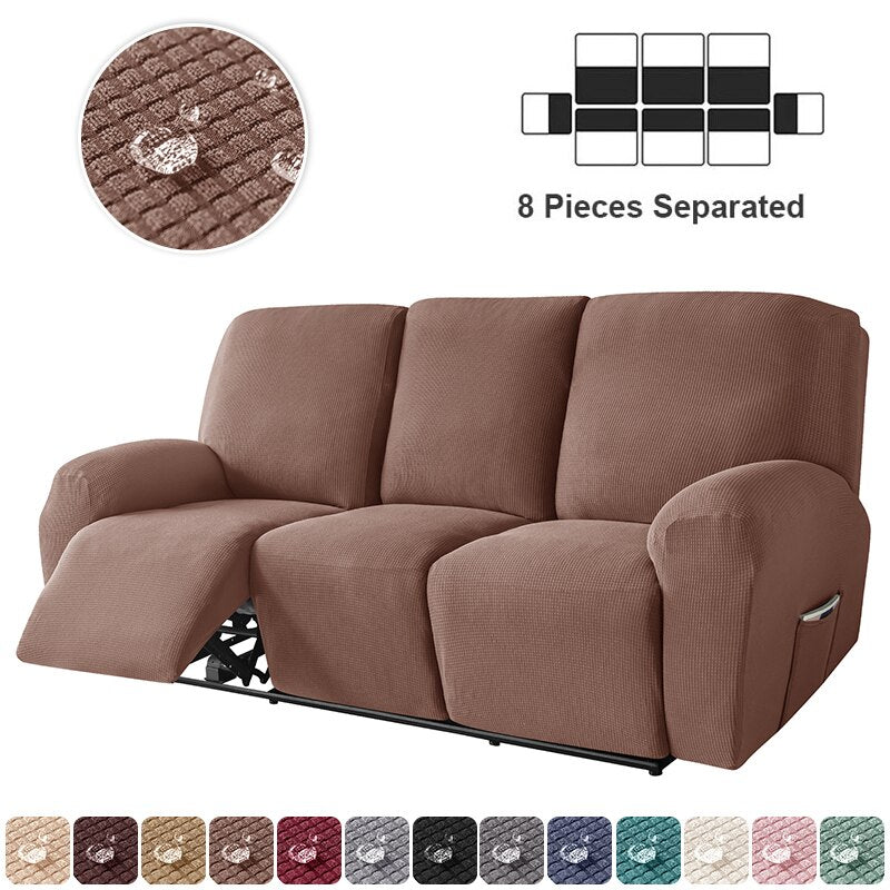 3 Seater Recliner Sofa Cover Waterproof Elastic Three Reclining Chair Cover Protector Lazy Boy Relax Armchair Cover - Image 14