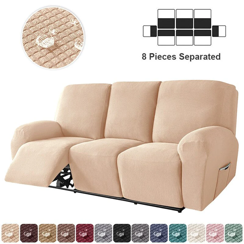 3 Seater Recliner Sofa Cover Waterproof Elastic Three Reclining Chair Cover Protector Lazy Boy Relax Armchair Cover - Image 9
