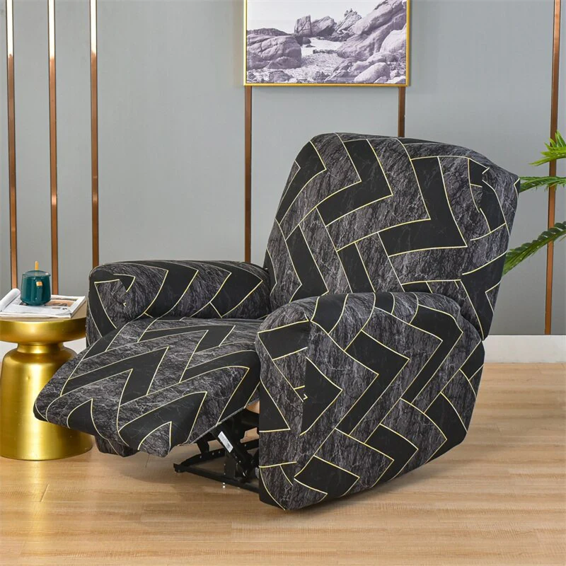 4 Pieces Flower Recliner Sofa Cover Elastic Reclining Chair Cover for Living Room Lazy Boy Relax Armchair Protector Slipcovers Recliner Sofa Cover - Image 10