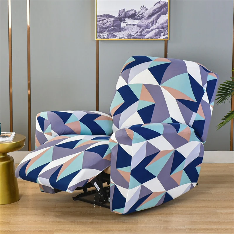 4 Pieces Flower Recliner Sofa Cover Elastic Reclining Chair Cover for Living Room Lazy Boy Relax Armchair Protector Slipcovers Recliner Sofa Cover - Image 7