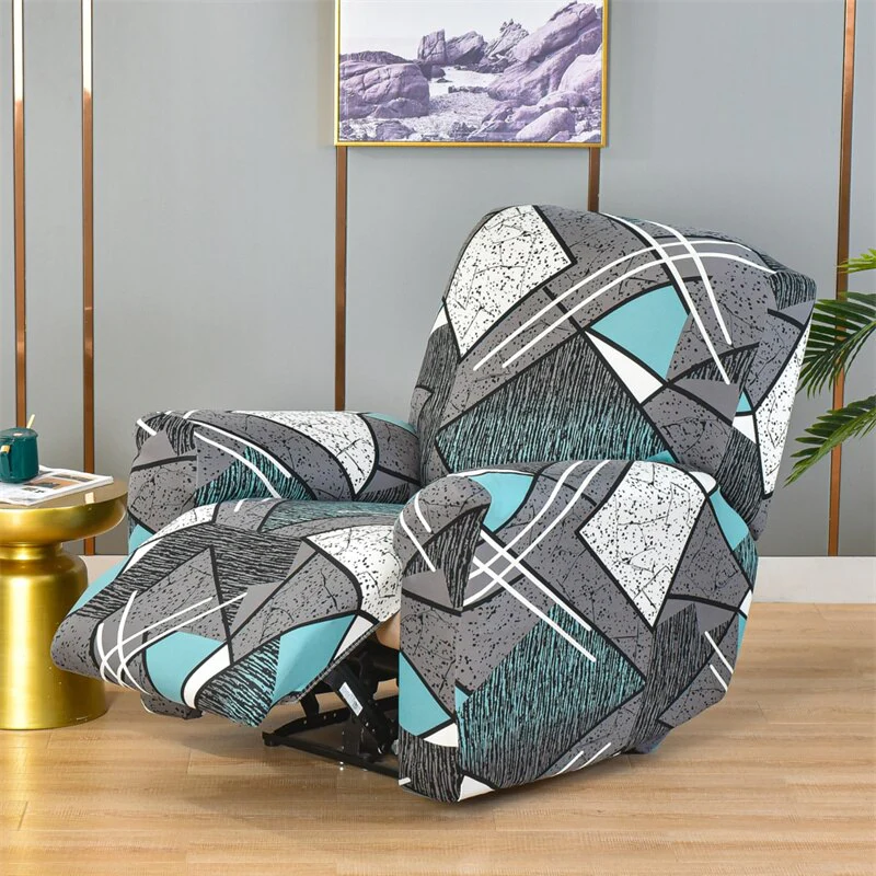 4 Pieces Flower Recliner Sofa Cover Elastic Reclining Chair Cover for Living Room Lazy Boy Relax Armchair Protector Slipcovers Recliner Sofa Cover - Image 8