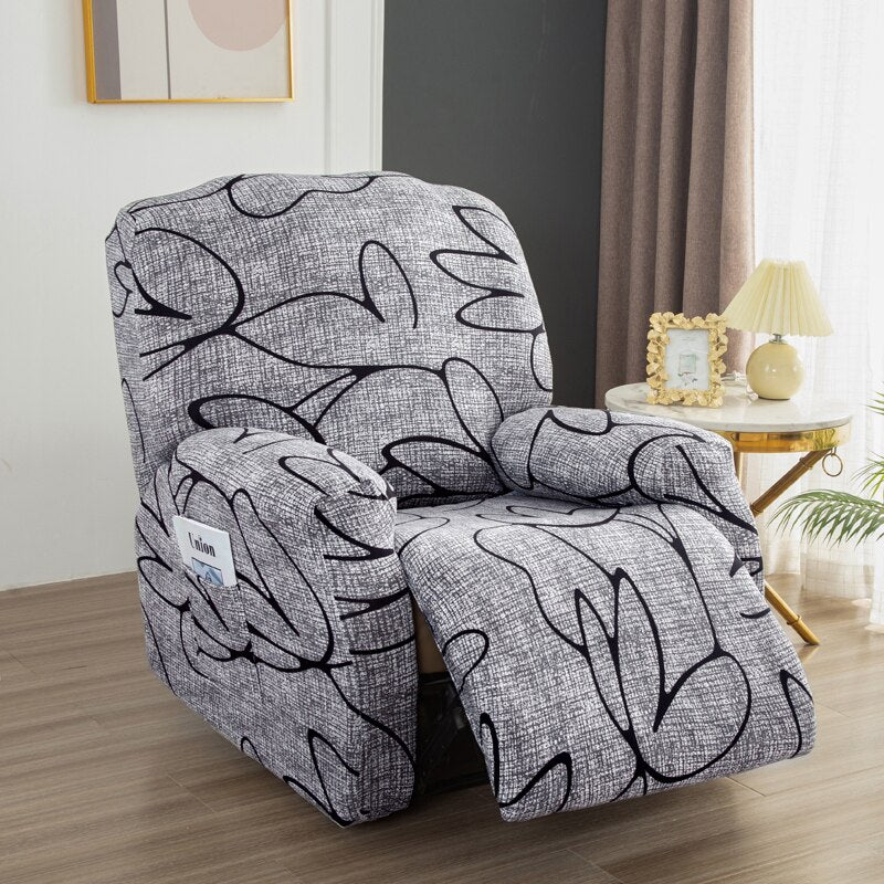 4 pieces Waterproof Recliner Sofa Cover for Living Room Elastic Reclining Chair Cover Protection Lazy Boy Relax Armchair Cover - Image 8