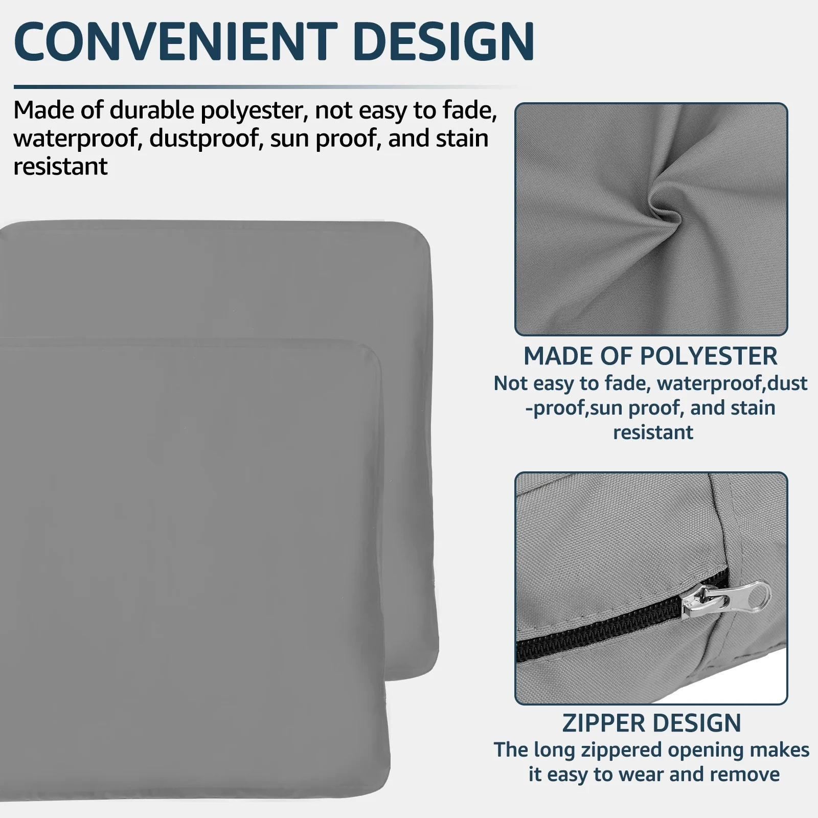 4Pcs Patio Chair Seat Covers Waterproof Slipcover Outdoor Sofa Seat Cushion Covers Garden Rattan Chair Replacement Cushion Cover - Image 3