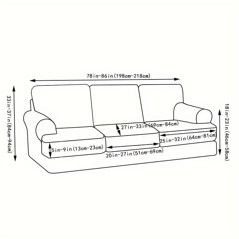 4pcs/set Stretch Sofa Slipcover T-Cushion Sofa Cover Couch Cover Furniture Protector For Hotel Bedroom Living Room Home Decor - Image 4