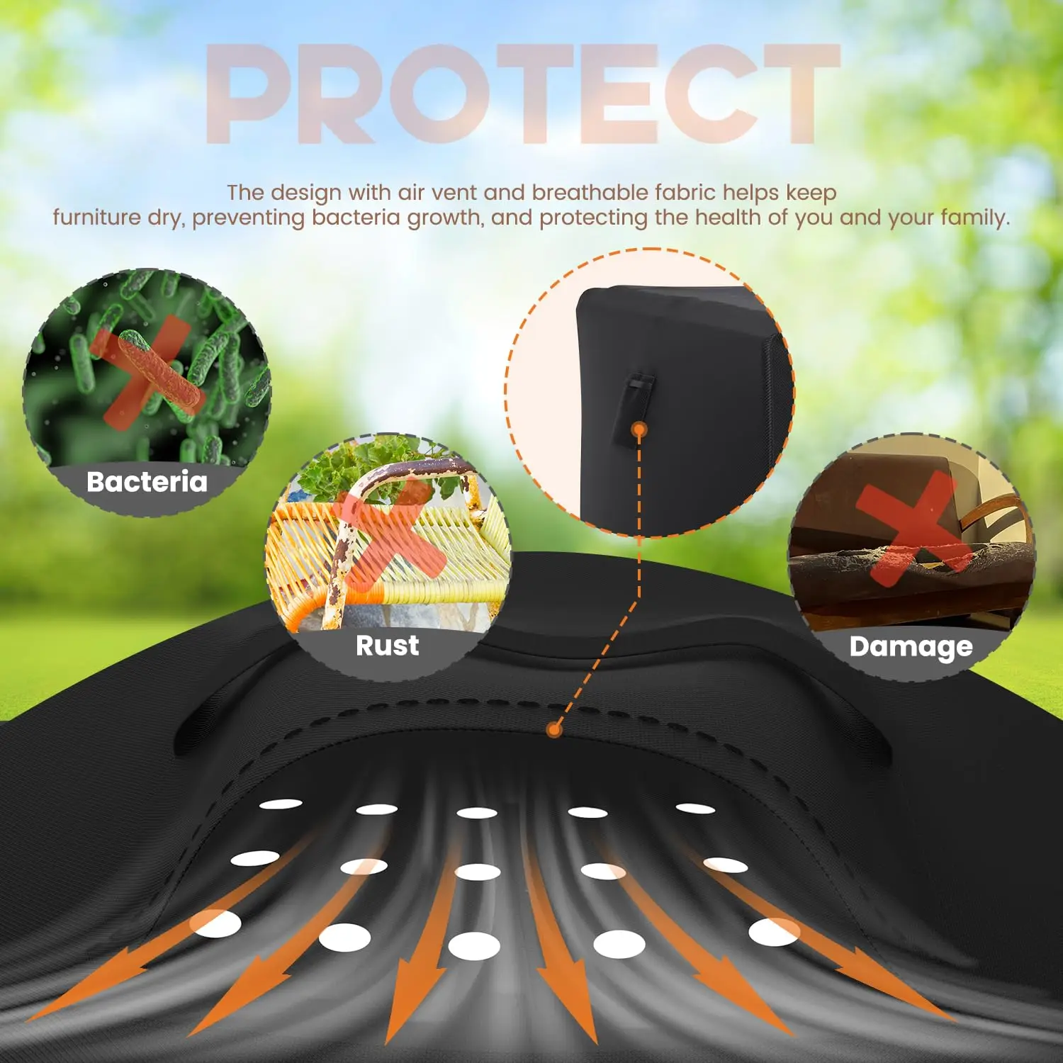 600D Outdoor Furniture Covers Heavy-Duty Tear-Resistant Waterproof Oxford Cloth Patio Dust Proof Garden Covers for Sofa Furniture - Image 5