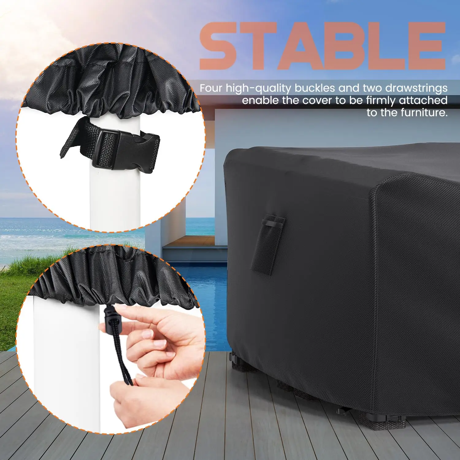 600D Outdoor Furniture Covers Heavy-Duty Tear-Resistant Waterproof Oxford Cloth Patio Dust Proof Garden Covers for Sofa Furniture - Image 6