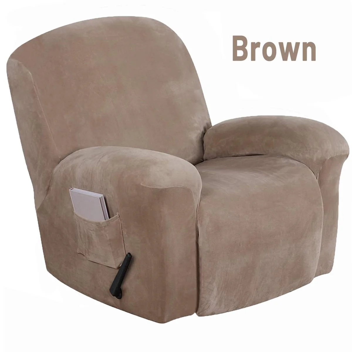 All-in-1/4pcs Split Design High Grade Velvet Recliner Chair Covers Waterproof Couch Covers Armchair Slipcover Washable Furniture Protectors - Image 7